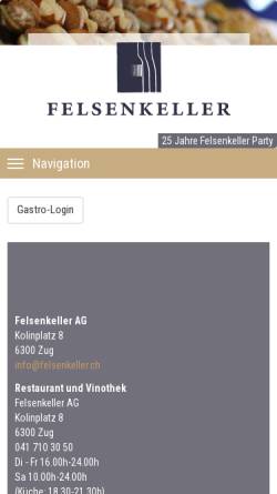 Vorschau der mobilen Webseite www.felsenkeller.ch, Felsenkeller AG
