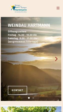 Vorschau der mobilen Webseite www.weinbau-hartmann.ch, Weinbau Hartmann
