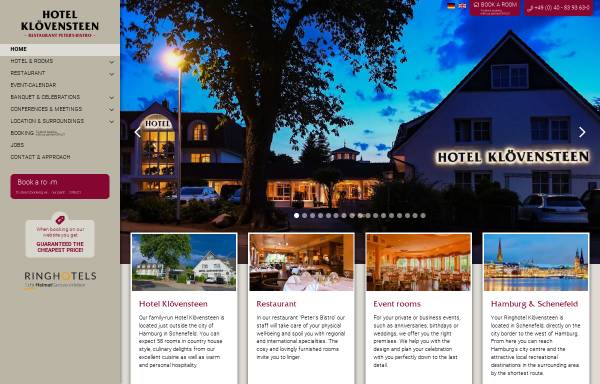 Vorschau von www.hotel-kloevensteen.de, Hotel Klövensteen
