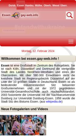 Vorschau der mobilen Webseite essen.gay-web.info, Gay-Guide für die Ruhrstadt Essen