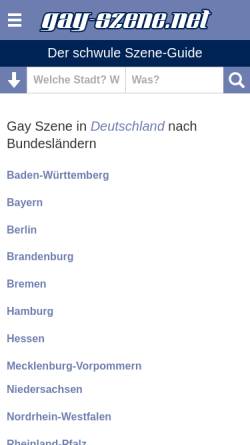 Vorschau der mobilen Webseite www.gay-szene.net, Gay-Szene.net - Guide