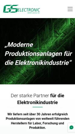 Vorschau der mobilen Webseite www.gselectronic.de, GS Electronic Vertriebs- und Service GmbH