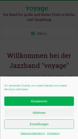 Vorschau der mobilen Webseite www.jazzband-aus-berlin.de, Voyage