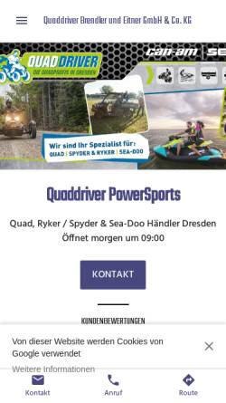 Vorschau der mobilen Webseite quaddriver.business.site, Quaddriver Brendler/Eitner GbR