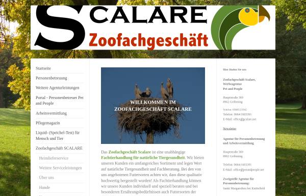 Vorschau von www.scalare.net, Zoofachgeschäft Scalare, Gröbming