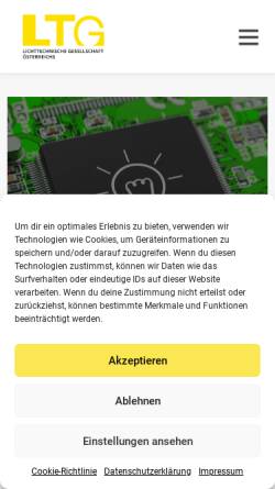 Vorschau der mobilen Webseite www.ltg.at, Lichttechnische Gesellschaft Österreichs