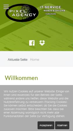 Vorschau der mobilen Webseite www.pixel-agency.de, Pixel Agency - Aesta Media GmbH
