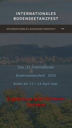 Vorschau der mobilen Webseite www.bodenseetanzfest.de, Internationales Bodenseetanzfest