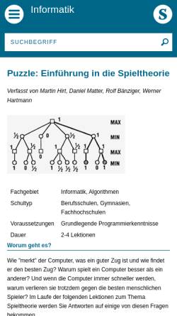 Vorschau der mobilen Webseite www.swisseduc.ch, Einführung in die Spieltheorie