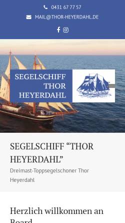 Vorschau der mobilen Webseite www.thor-heyerdahl.de, Thor Heyerdahl