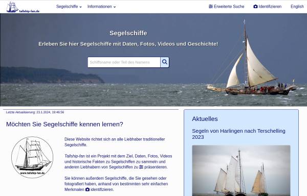 Vorschau von www.tallship-fan.de, Tallship Fan - Segelschiffsdatenbank