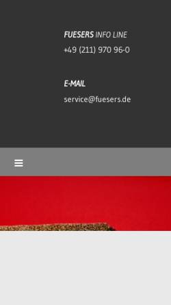 Vorschau der mobilen Webseite www.fuesers.de, Fuesers Garne GmbH