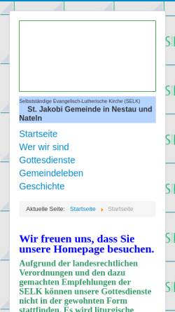 Vorschau der mobilen Webseite www.selk-nestau-nateln.de, St. Jakobi Gemeinden Nateln und Nestau