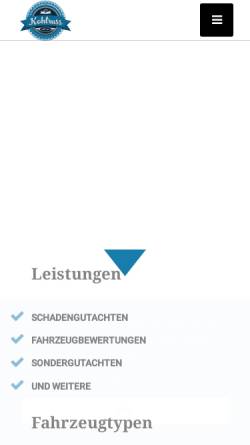 Vorschau der mobilen Webseite kfz-gutachter-kohlruss.de, Kfz-Sachverständigenbüro Michael Kohlruss