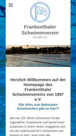 Vorschau der mobilen Webseite www.fsv1897.de, Frankenthaler Schwimmverein 1897 e.V.