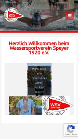 Vorschau der mobilen Webseite www.wsv-speyer.de, Wassersportverein Speyer 1920 e.V.