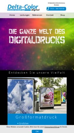 Vorschau der mobilen Webseite www.delta-color.de, Delta-Color Fachlabor Fotografie GmbH & Co. KG