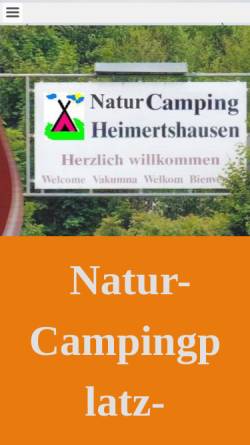 Vorschau der mobilen Webseite www.natur-campingplatz-heimertshausen.de, Camping Heimertshausen
