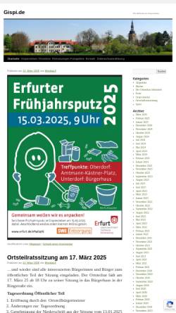 Vorschau der mobilen Webseite www.gispersleben.de, Gispi Online