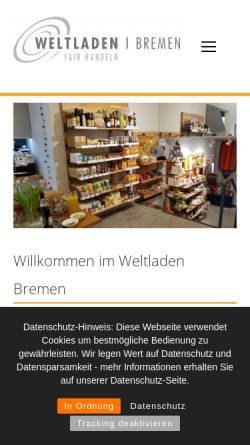 Vorschau der mobilen Webseite www.bremer-weltladen.de, Bremer Weltladen