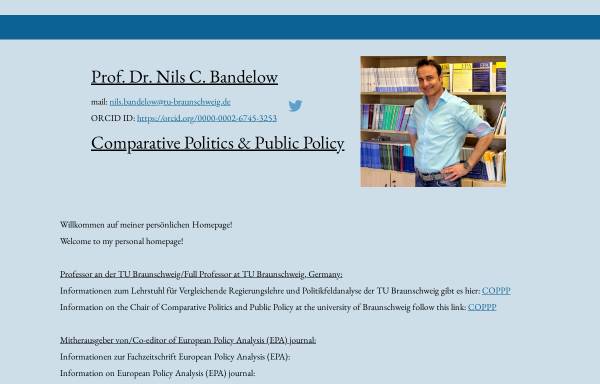 Vorschau von www.nilsbandelow.de, Bandelow, Prof. Dr. Nils