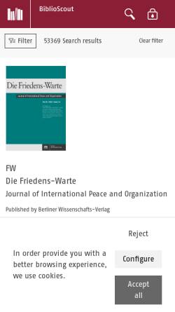 Vorschau der mobilen Webseite www.friedens-warte.de, Die Friedens-Warte