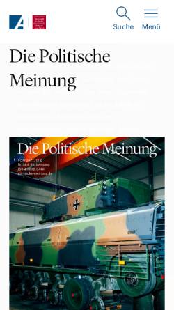 Vorschau der mobilen Webseite www.politische-meinung.de, Die politische Meinung