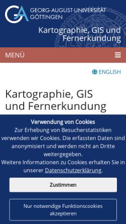 Vorschau der mobilen Webseite www.uni-goettingen.de, Abteilung Kartographie, GIS und Fernerkundung