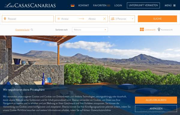 Vorschau von www.lascasascanarias.com, Las Casas Canarias