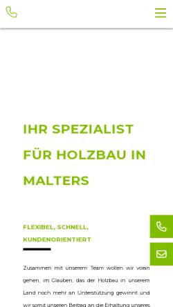 Vorschau der mobilen Webseite www.stalder-holzbau.ch, Stalder Holzbau AG