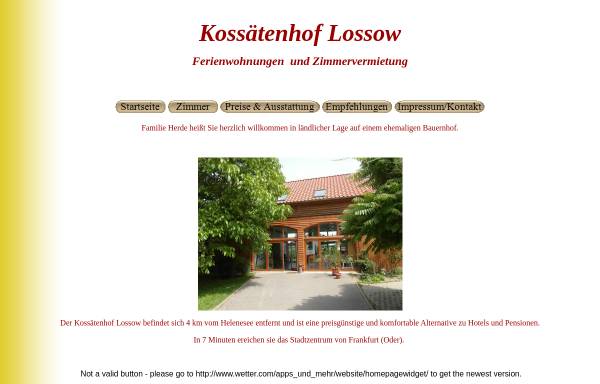 Vorschau von www.kossaetenhof.de, Kossätenhof in Lossow