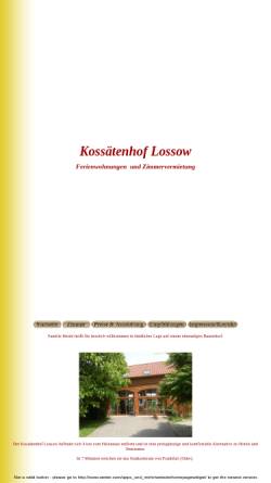 Vorschau der mobilen Webseite www.kossaetenhof.de, Kossätenhof in Lossow