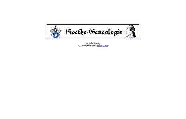 Genealogie-Seiten von Johann Wolfgang von Goethe