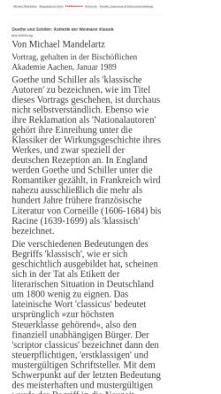 Vorschau der mobilen Webseite www.kisc.meiji.ac.jp, Goethe und Schiller: Ästhetik der Weimarer Klassik