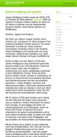 Vorschau der mobilen Webseite www.goethe1999.de, Goethejahr 1999