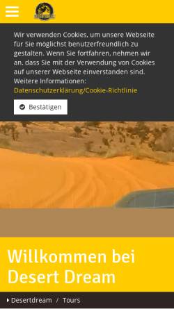 Vorschau der mobilen Webseite www.desertdream.at, Desertdream