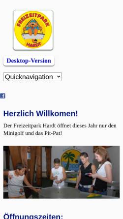 Vorschau der mobilen Webseite www.freizeitpark-hardt.de, Freizeitpark Hardt