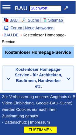 Vorschau der mobilen Webseite bau.de, Architekt Dipl.-Ing. Peter Puth AKH
