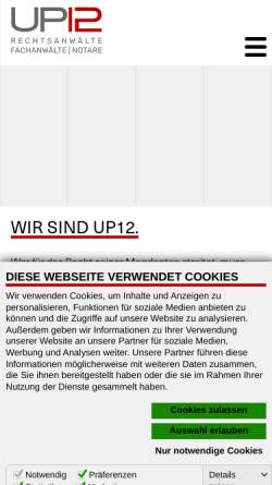 Vorschau der mobilen Webseite www.up12legal.de, Notare und Steuerberater Nickel, Dröse, Zabel, Scharff & Sozien