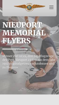 Vorschau der mobilen Webseite www.nieuport.ch, Nieuport Memorial Flyers