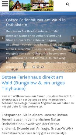 Vorschau der mobilen Webseite www.ostsee-ferienhaus-jenny.de, Ferienhaus Jenny