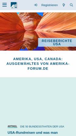 Vorschau der mobilen Webseite www.amerika-forum.de, Amerika-Forum.de