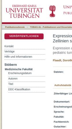 Vorschau der mobilen Webseite publikationen.uni-tuebingen.de, Expression und Sekretion heparinbindender Wachstumsfaktoren bei Zellinien solider pädiatrischer Tumoren
