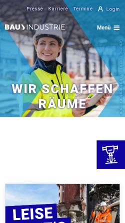 Vorschau der mobilen Webseite www.bauindustrie.de, Hauptverband der Deutschen Bauindustrie e.V.