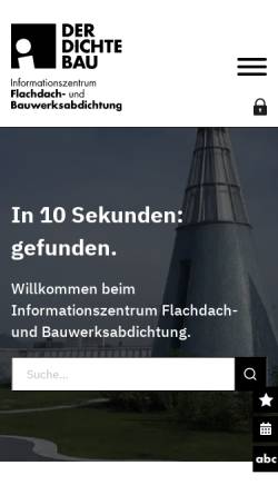 Vorschau der mobilen Webseite www.derdichtebau.de, Industrieverband Bitumen-, Dach- und Dichtungsbahnen e.V. (vdd)