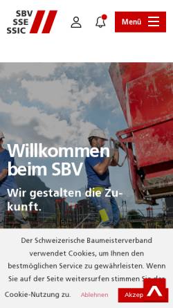 Vorschau der mobilen Webseite baumeister.swiss, SBV - Schweizerischer Baumeisterverband