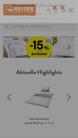 Vorschau der mobilen Webseite www.bettenreiter.at, Reiter Betten und Vorhänge