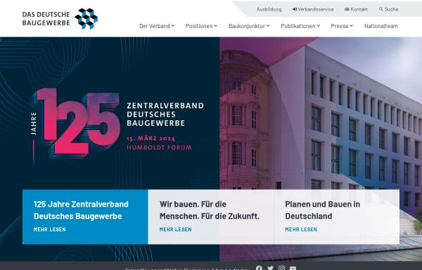 Vorschau von www.zdb.de, Zentralverband des Deutschen Baugewerbes (ZDB)