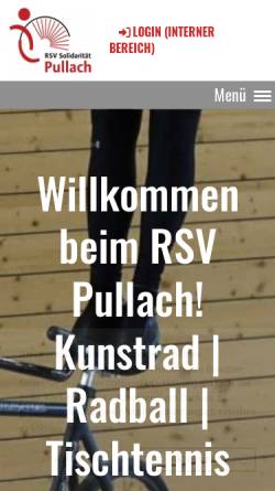 Vorschau der mobilen Webseite www.rsv-pullach.de, RSV Radsportverein Solidarität Pullach e.V.