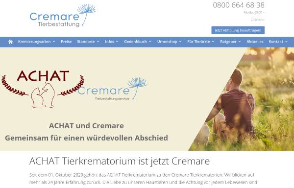 Vorschau von achat-tierkrematorium.de, ACHAT-Tierbestattung